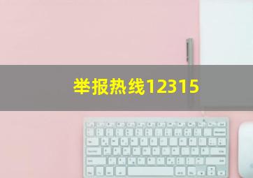 举报热线12315