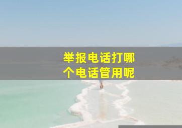 举报电话打哪个电话管用呢