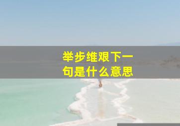 举步维艰下一句是什么意思