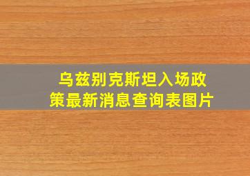 乌兹别克斯坦入场政策最新消息查询表图片