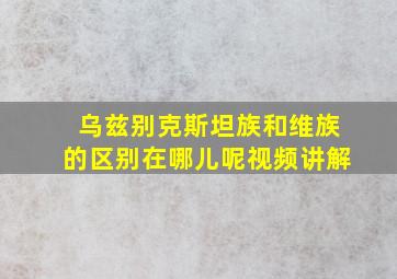 乌兹别克斯坦族和维族的区别在哪儿呢视频讲解