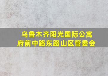 乌鲁木齐阳光国际公寓府前中路东路山区管委会