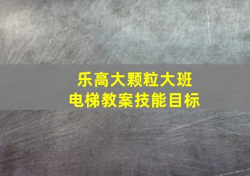 乐高大颗粒大班电梯教案技能目标