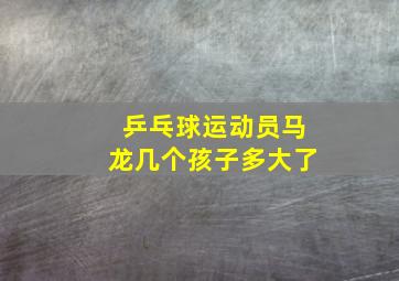 乒乓球运动员马龙几个孩子多大了