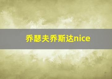 乔瑟夫乔斯达nice