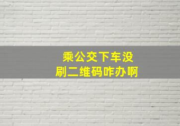 乘公交下车没刷二维码咋办啊