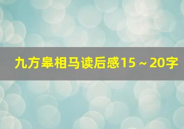 九方皋相马读后感15～20字