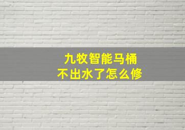 九牧智能马桶不出水了怎么修