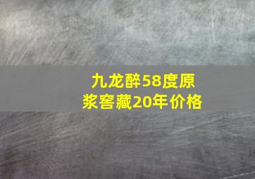 九龙醉58度原浆窖藏20年价格