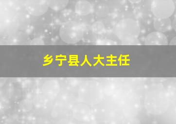 乡宁县人大主任