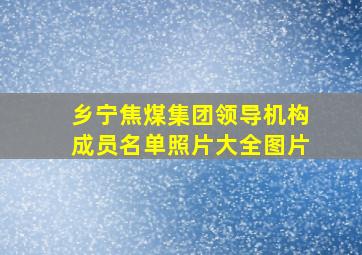 乡宁焦煤集团领导机构成员名单照片大全图片