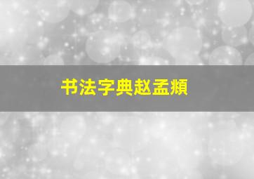 书法字典赵孟頫