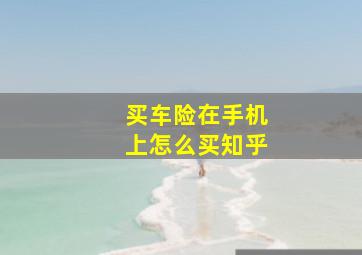 买车险在手机上怎么买知乎