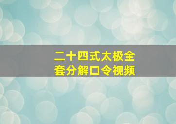 二十四式太极全套分解口令视频