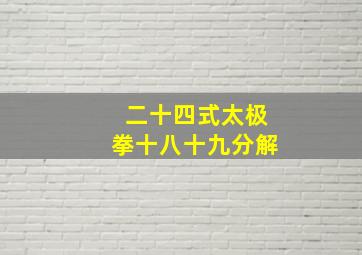 二十四式太极拳十八十九分解