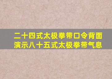 二十四式太极拳带口令背面演示八十五式太极拳带气息