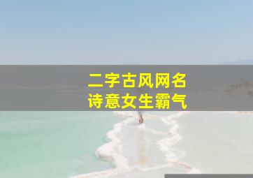 二字古风网名诗意女生霸气