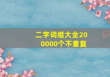 二字词组大全200000个不重复