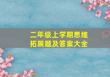 二年级上学期思维拓展题及答案大全