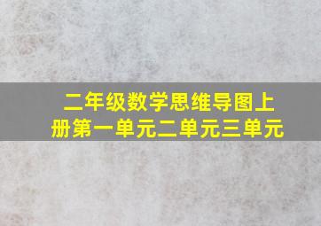 二年级数学思维导图上册第一单元二单元三单元