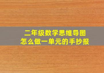 二年级数学思维导图怎么做一单元的手抄报