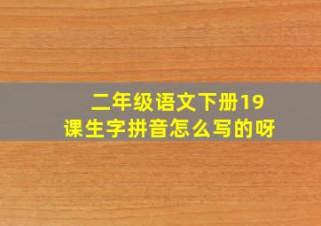 二年级语文下册19课生字拼音怎么写的呀