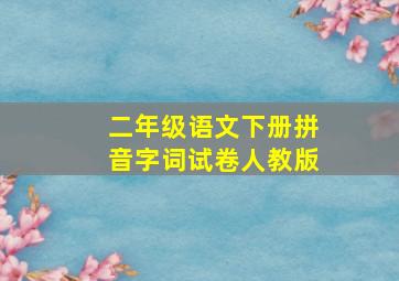 二年级语文下册拼音字词试卷人教版