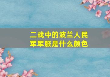 二战中的波兰人民军军服是什么颜色