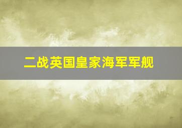 二战英国皇家海军军舰