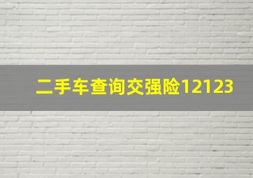 二手车查询交强险12123