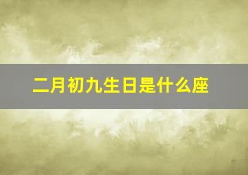 二月初九生日是什么座