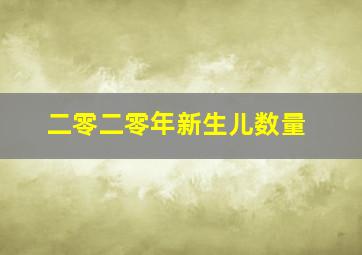 二零二零年新生儿数量