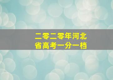 二零二零年河北省高考一分一档