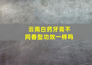 云南白药牙膏不同香型功效一样吗