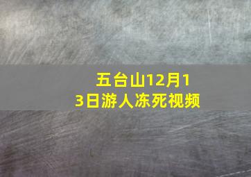 五台山12月13日游人冻死视频