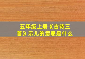 五年级上册《古诗三首》示儿的意思是什么