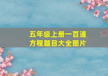 五年级上册一百道方程题目大全图片