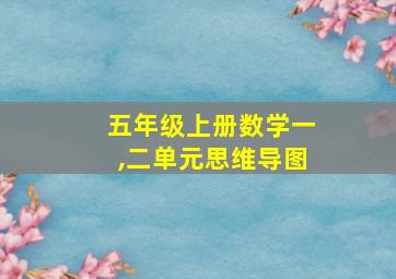 五年级上册数学一,二单元思维导图