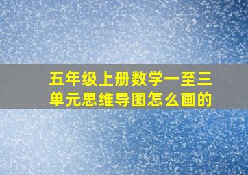 五年级上册数学一至三单元思维导图怎么画的