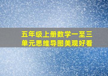 五年级上册数学一至三单元思维导图美观好看