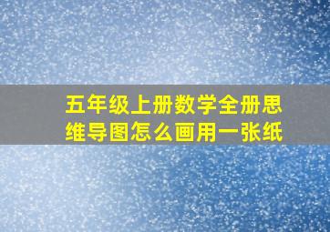 五年级上册数学全册思维导图怎么画用一张纸