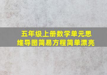 五年级上册数学单元思维导图简易方程简单漂亮