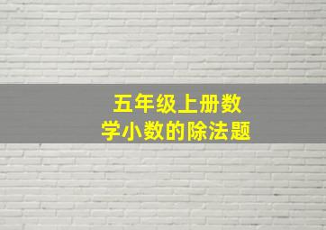 五年级上册数学小数的除法题