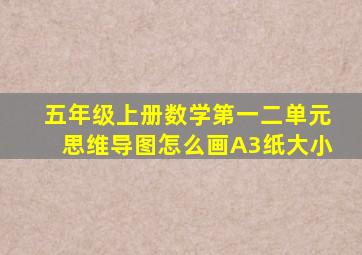 五年级上册数学第一二单元思维导图怎么画A3纸大小