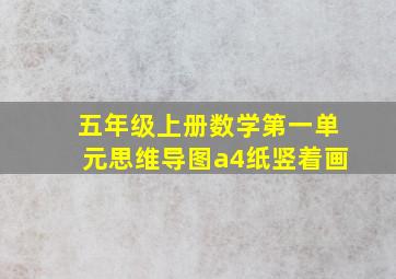 五年级上册数学第一单元思维导图a4纸竖着画