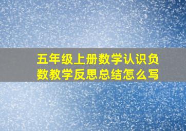 五年级上册数学认识负数教学反思总结怎么写