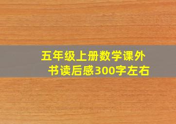 五年级上册数学课外书读后感300字左右