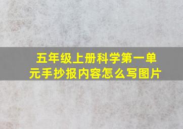 五年级上册科学第一单元手抄报内容怎么写图片