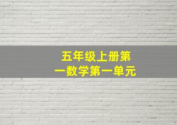 五年级上册第一数学第一单元