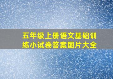 五年级上册语文基础训练小试卷答案图片大全